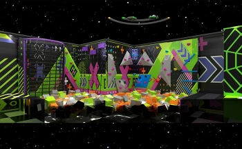 Rock Climbing Trampoline Park Attraction