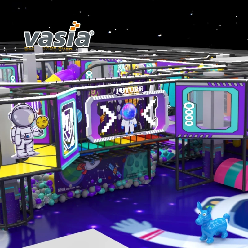 Vasia Play space themed indoor playground,kids soft play equipment with slide ball pit