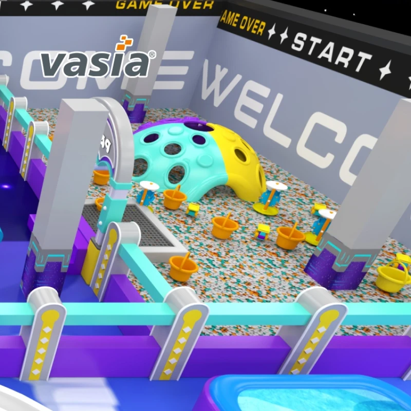 Vasia Play space themed indoor playground,kids soft play equipment with slide ball pit