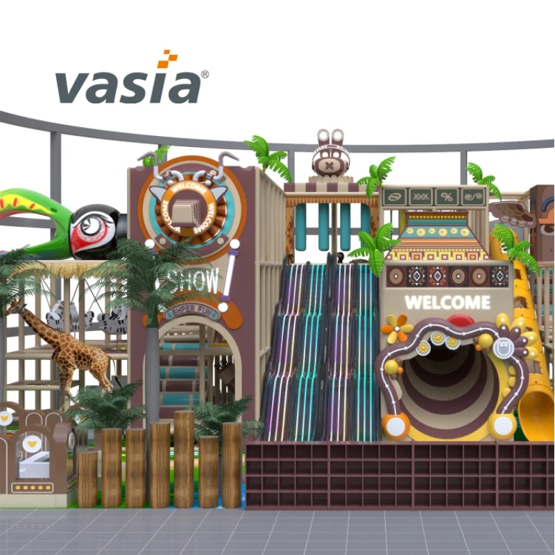 Compact Custom Indoor Play Structures with Slides, Climbing Net and Soft Play | Vasia Play