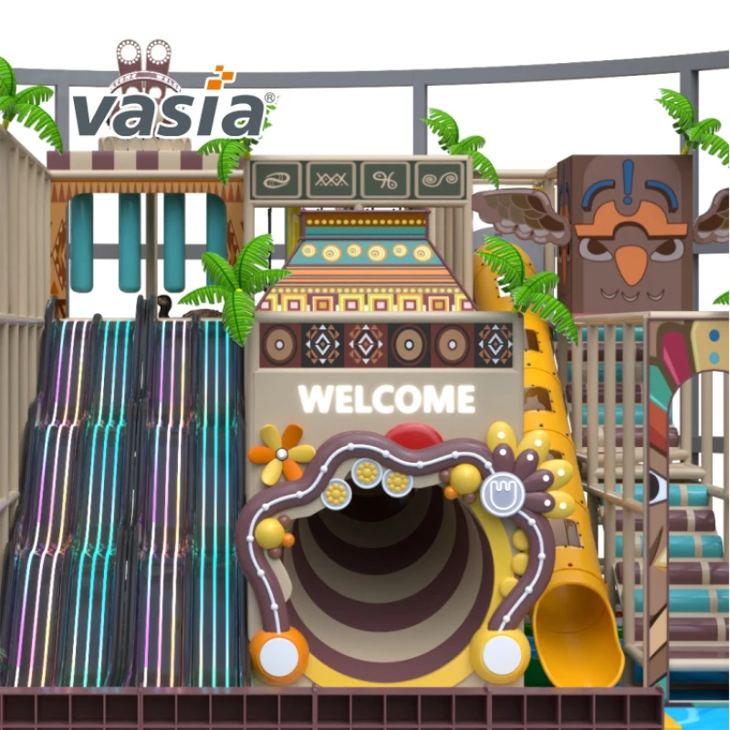 Compact Custom Indoor Play Structures with Slides, Climbing Net and Soft Play | Vasia Play