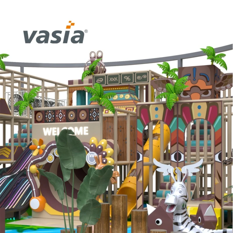 Compact Custom Indoor Play Structures with Slides, Climbing Net and Soft Play | Vasia Play