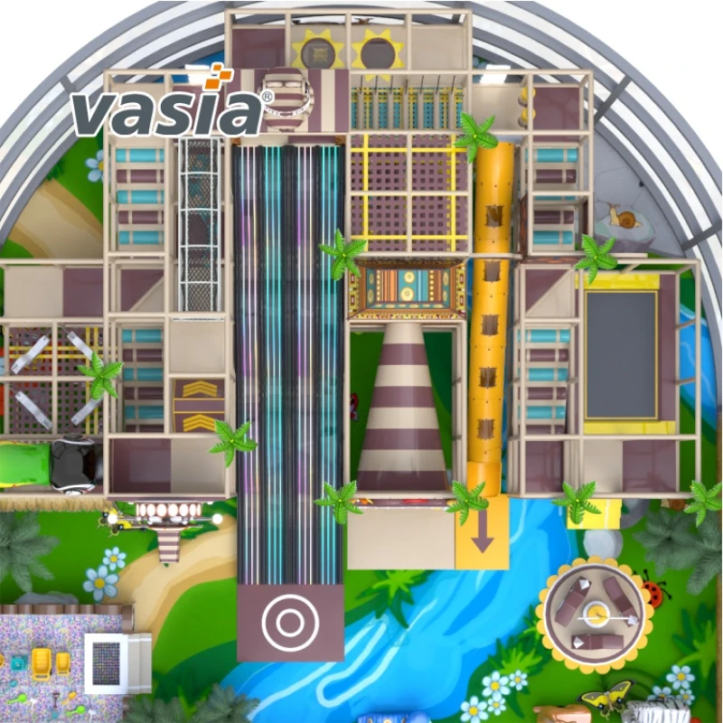 African jungle themed mall indoor playground, multi‑level kids play structure Vasia Play