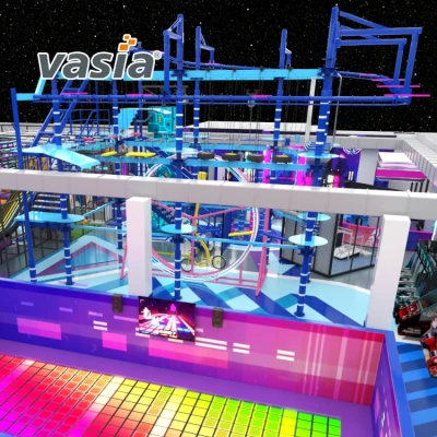 Vasia commercial mall indoor playground with climbing wall 3D design