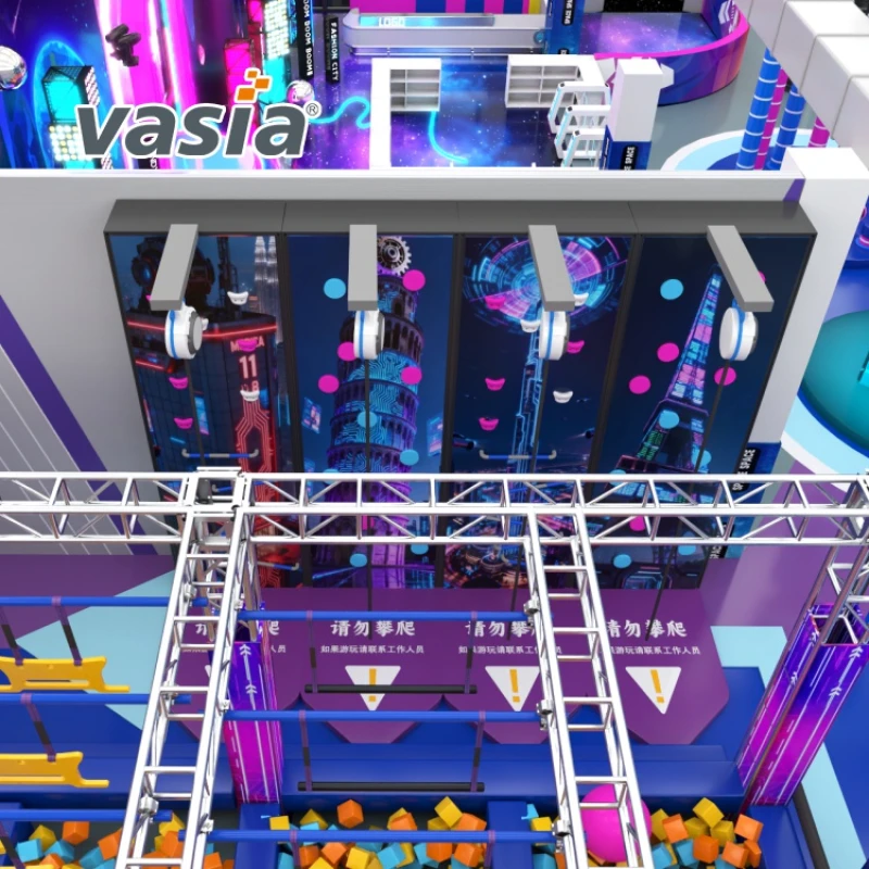 Vasia commercial mall indoor playground with climbing wall 3D design