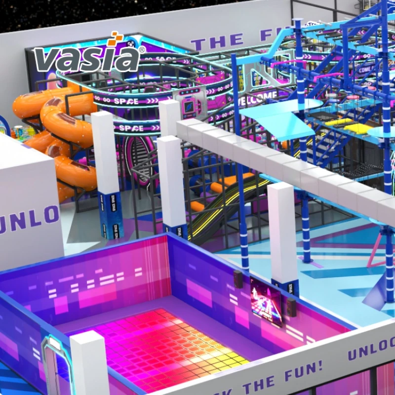 Vasia Play factory commercial mall indoor high ropes playground 3D design