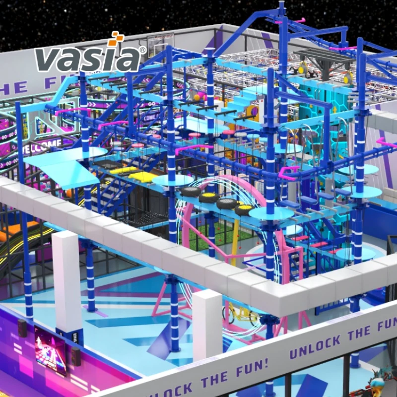 Vasia Play factory commercial mall indoor high ropes playground 3D design