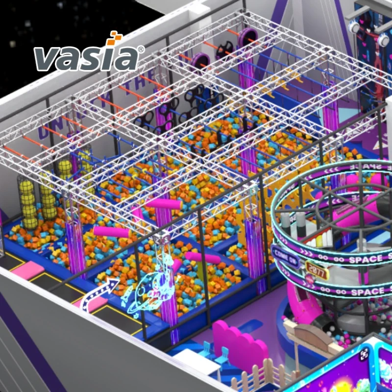 Vasia Play factory commercial mall indoor high ropes playground 3D design