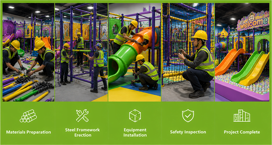 Commercial Playground Structure Assembly