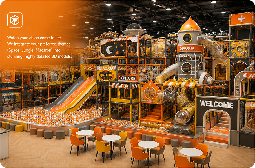 Custom Indoor Playground 3D Rendering