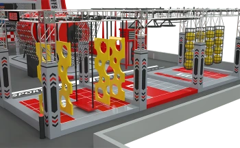 Ninja Warrior Course Trampoline Park Attraction