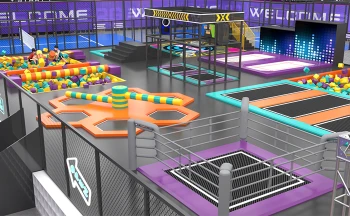 Wipeout Sweeper Trampoline Park Attraction